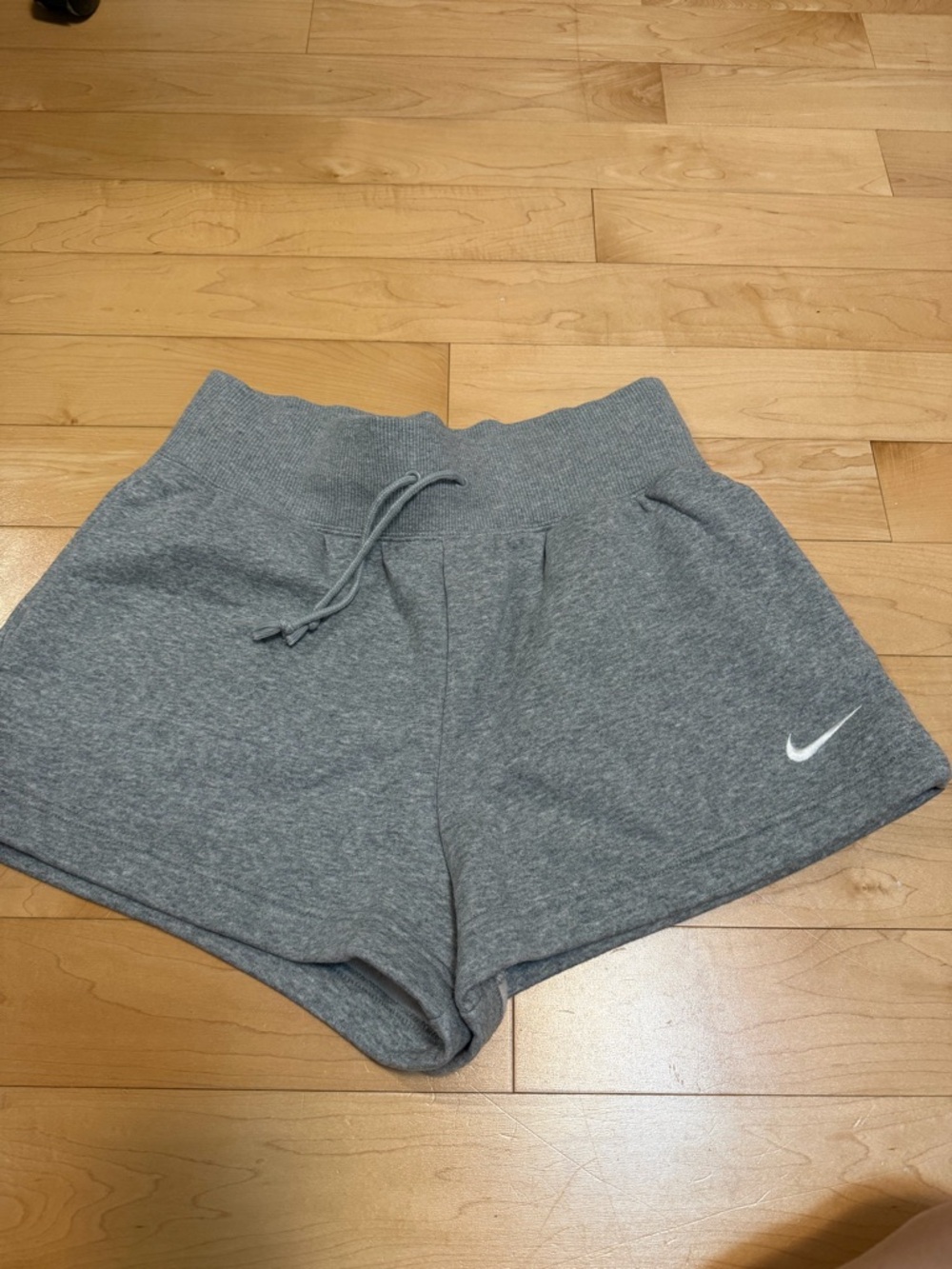 Nike Women’s Gray Athletic Fleece Shorts with Drawstring
